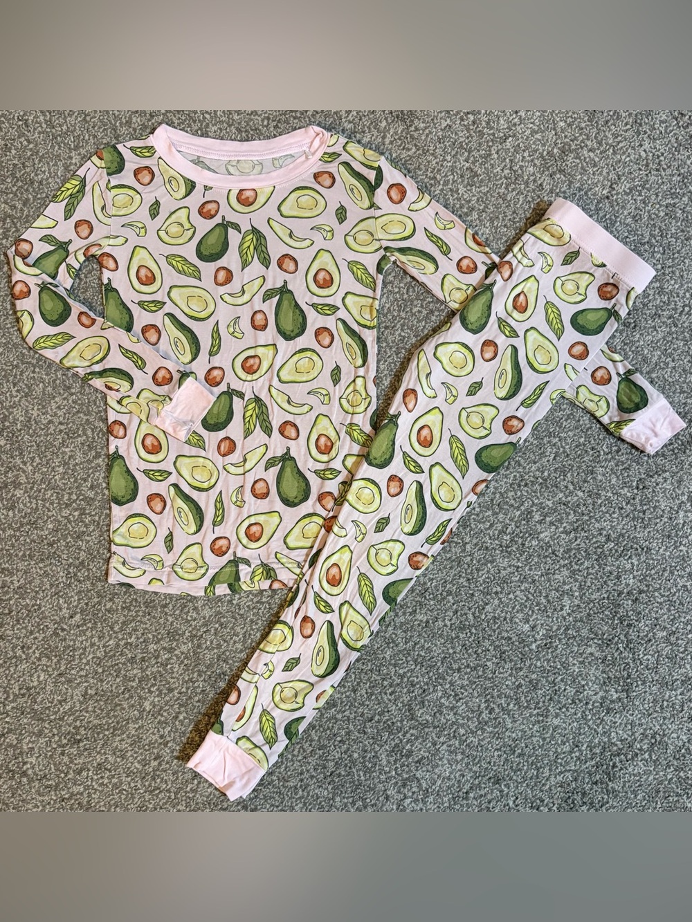 Little Sleepies Pink Avocado Print Pajama Set